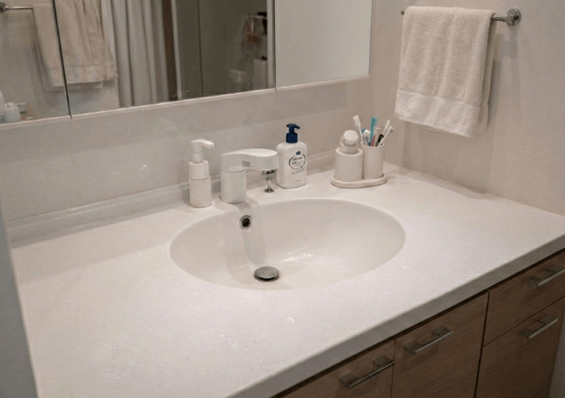 作業後の綺麗な洗面台