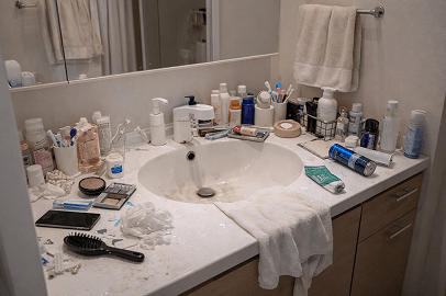 作業前の洗面台